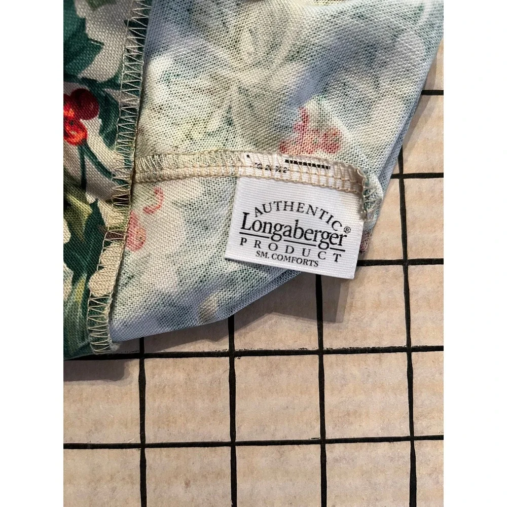 Longaberger American Holly Fabric Basket Liner - Small Comforts Basket